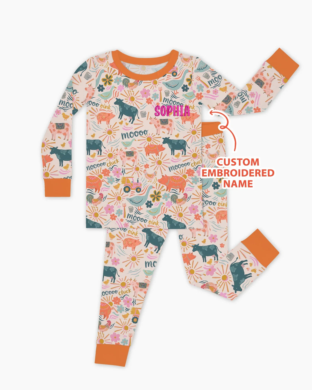 Zweiteiliges Langarm-Pyjama-Set mit Sommerfrüchten