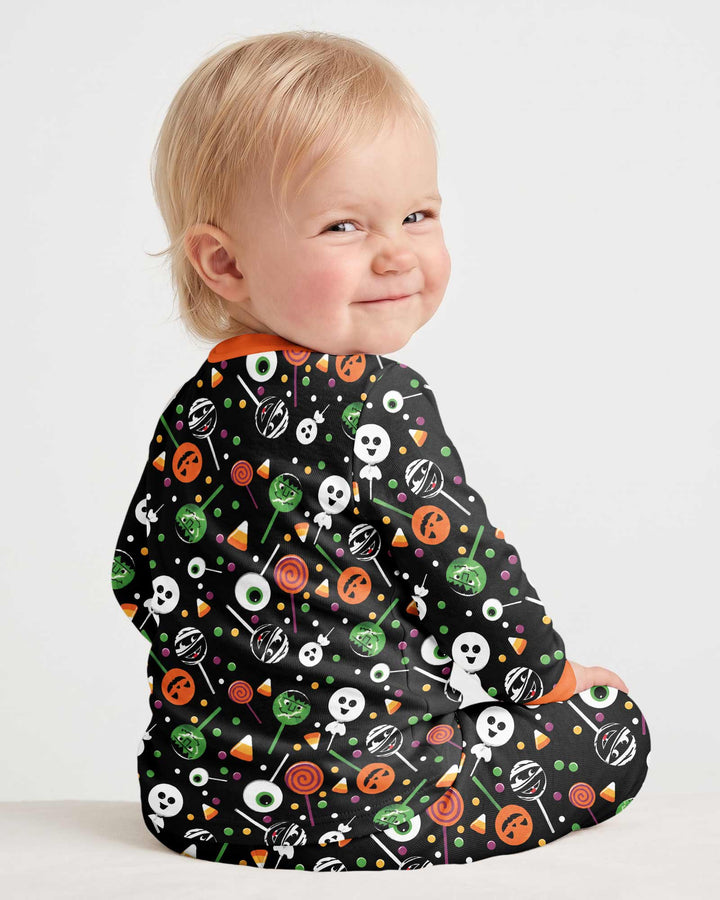 Halloween Lolipop I'm Just Here For The Candy Bamboo Two Piece Long Sleeve Pajama Set