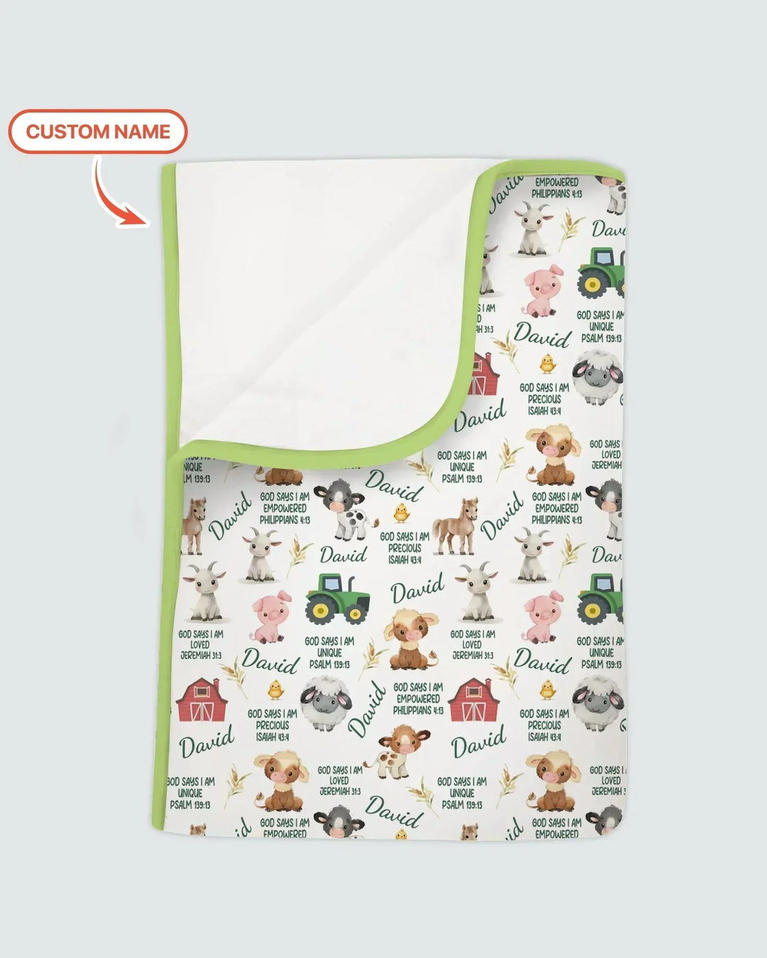 Custom Name God Says I Am Farm Animals Bamboo Blanket