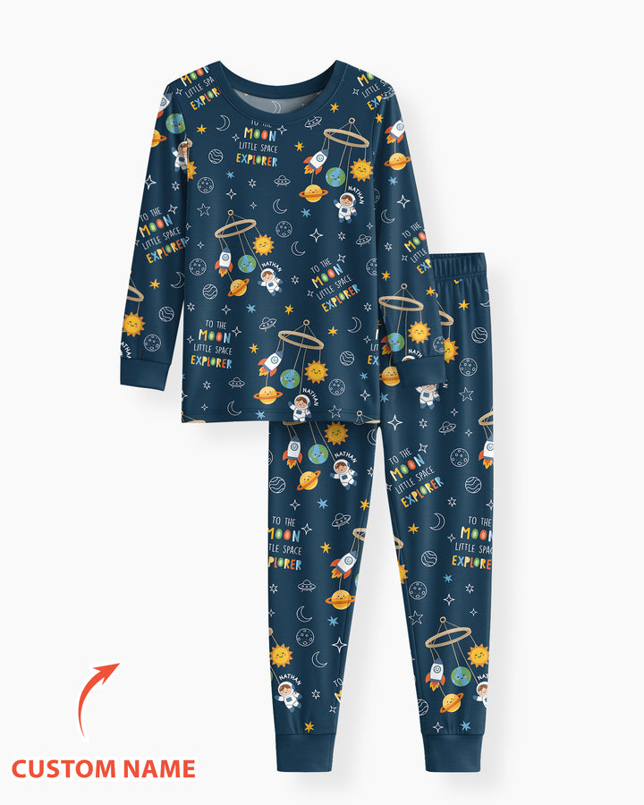 Zweiteiliges Langarm-Pyjama-Set mit Sommerfrüchten
