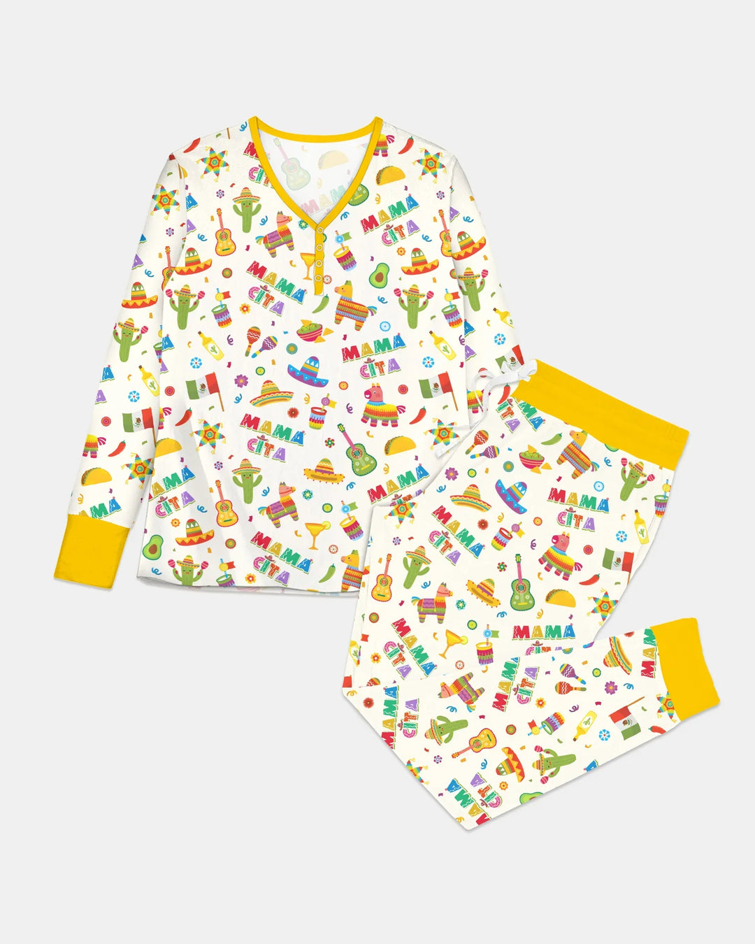 Cinco de Mayo Familie passende Pyjama-Set aus Bambus für Damen