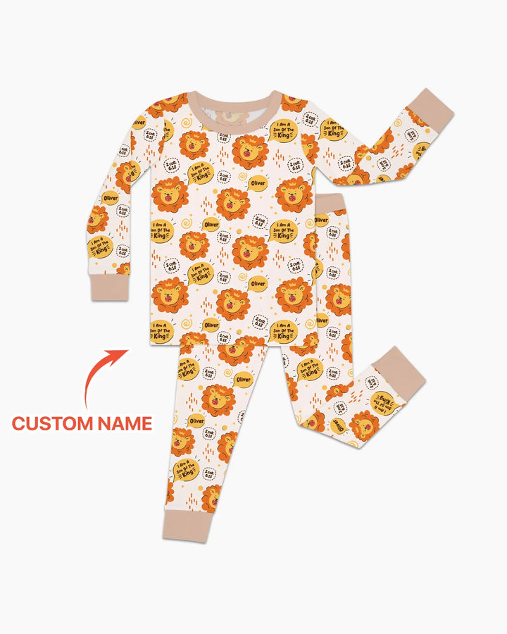 Zweiteiliges Langarm-Pyjama-Set mit Sommerfrüchten