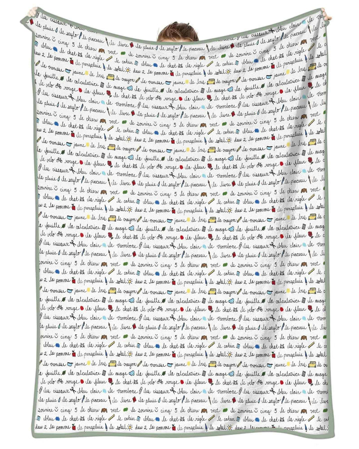 French Classroom Notes Bamboo Blanket