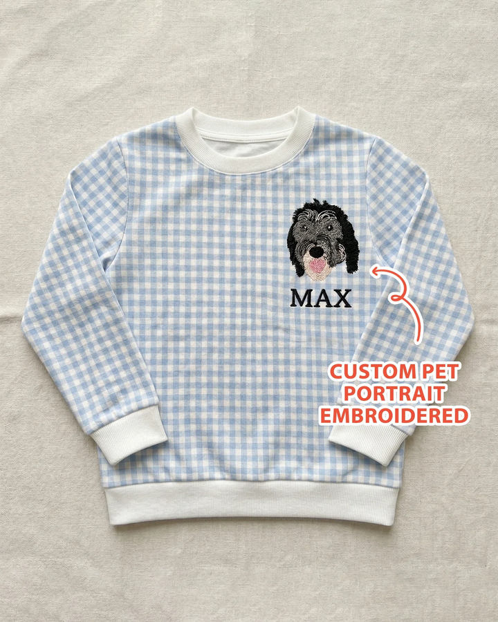 Personalisiertes besticktes Haustier-Bambus-Rundhals-Sweatshirt
