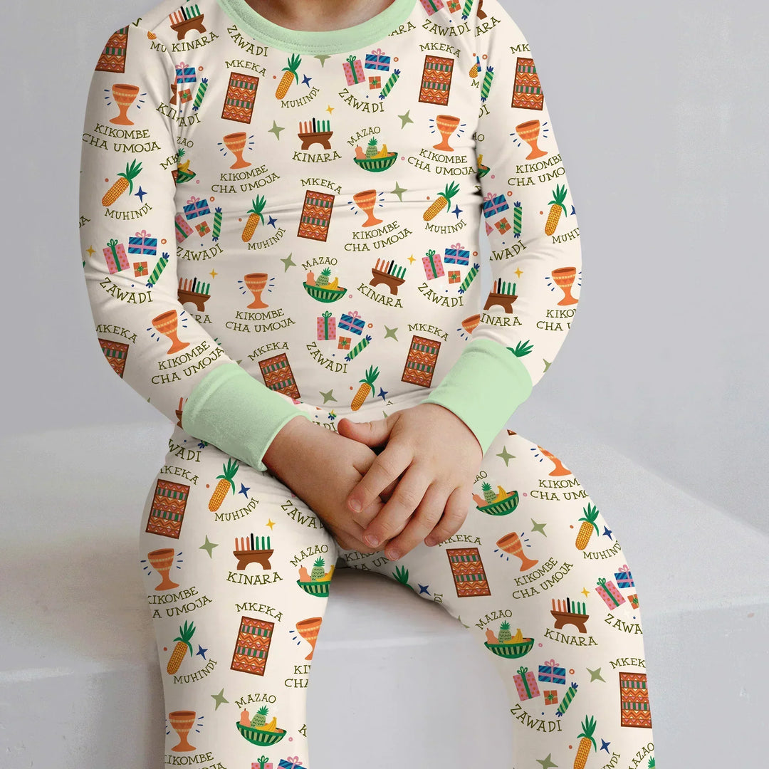 Kwanzaa Spirit Bamboo Two Piece Long Sleeve Pajama Set