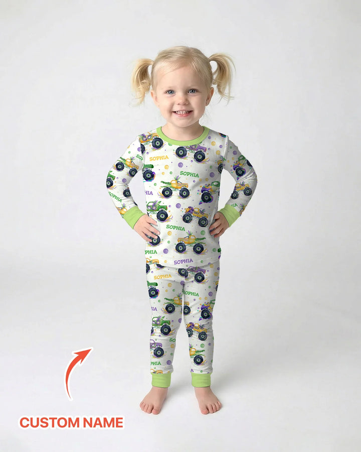 Zweiteiliges Langarm-Pyjama-Set mit Sommerfrüchten