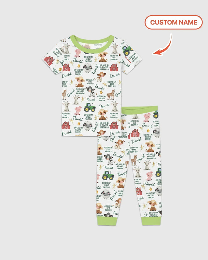Zweiteiliges, kurzärmliges Pyjama-Set mit Marienkäfern