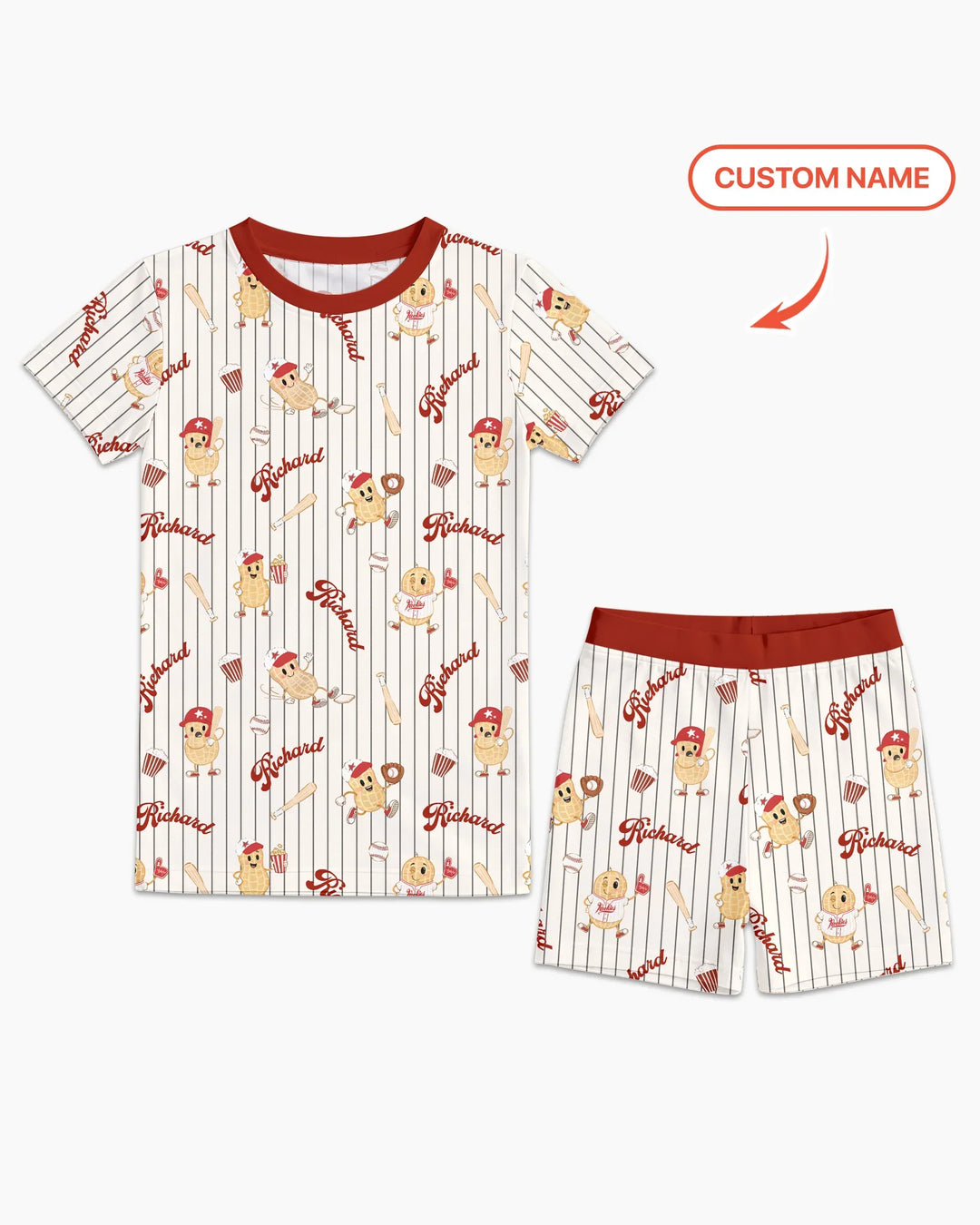 Zweiteiliges Pyjama-Set mit kurzen Ärmeln und Shorts im Sommer-Design