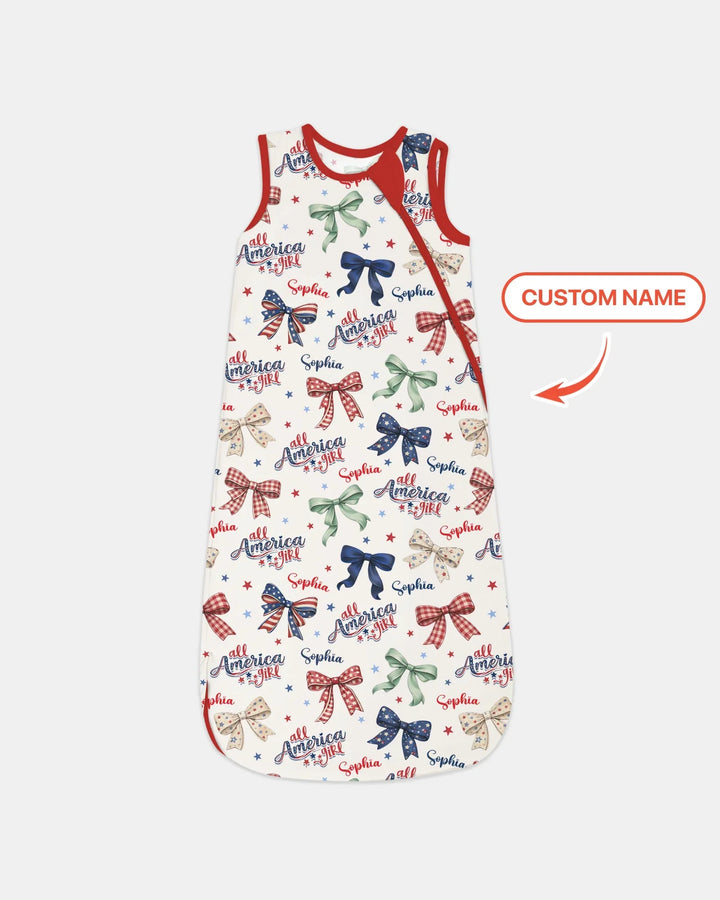 Custom Name All American Girl Bamboo Sleep Bag