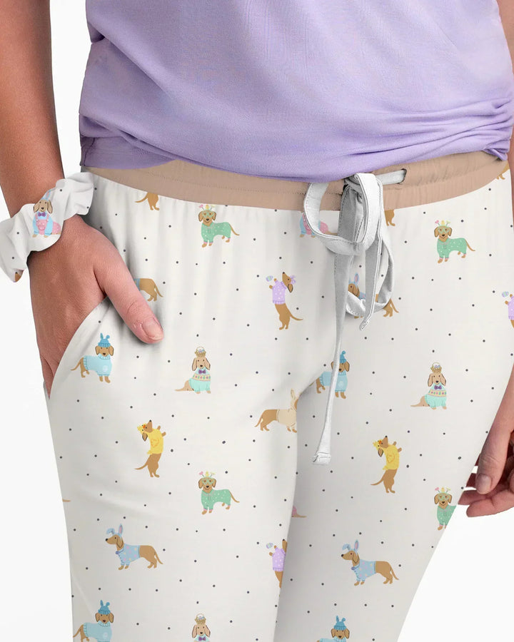Oster-Dackel-Bambus-Damen-Pyjama-Set