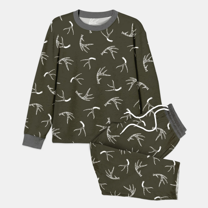 Antlers Minimalism Bamboo Men's Pajama Set