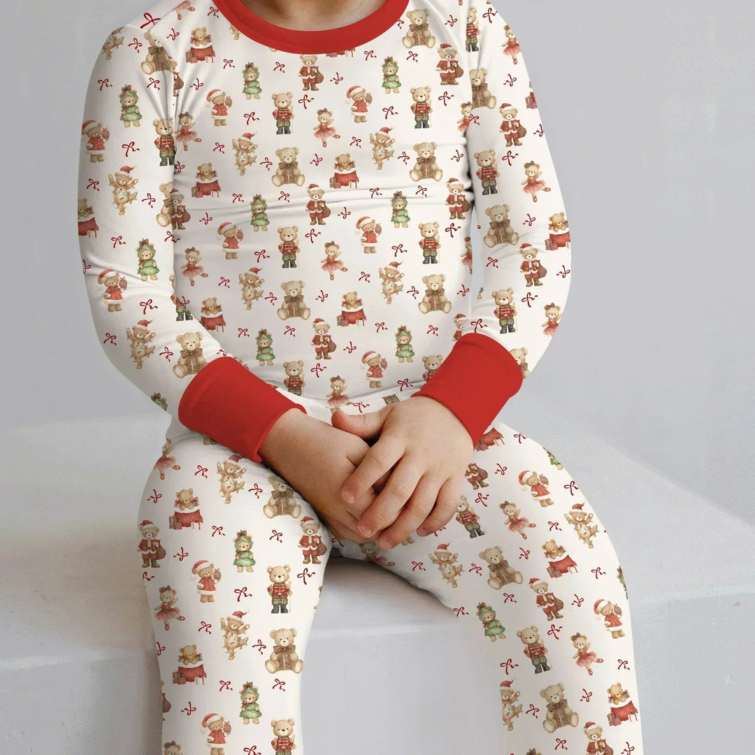 Zweiteiliges Langarm-Pyjama-Set mit Sommerfrüchten