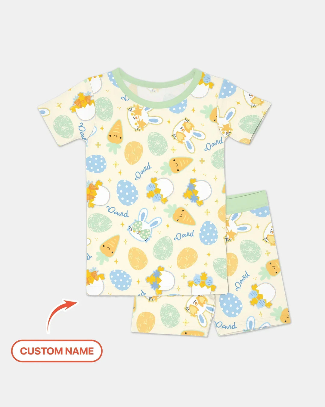 Zweiteiliges Pyjama-Set mit kurzen Ärmeln und Shorts im Sommer-Design