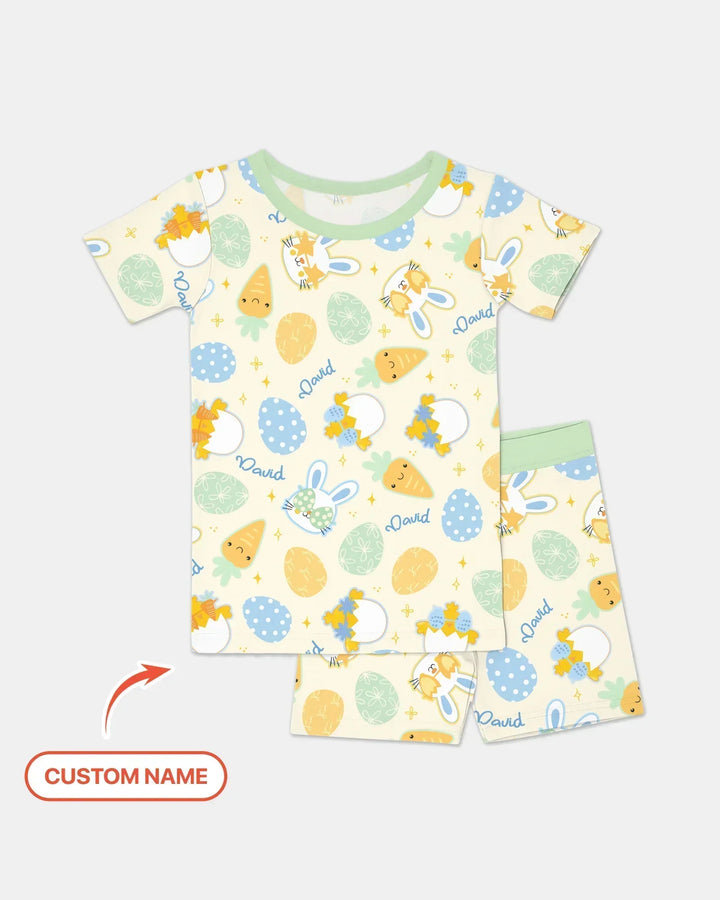 Zweiteiliges Pyjama-Set mit kurzen Ärmeln und Shorts im Sommer-Design