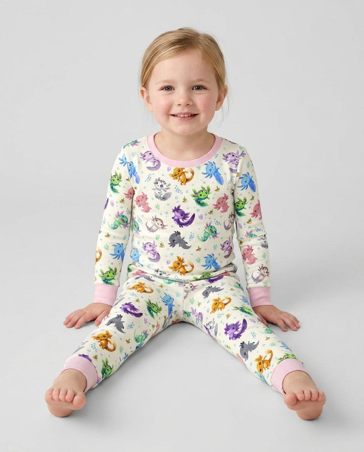 Zweiteiliges Langarm-Pyjama-Set mit Sommerfrüchten
