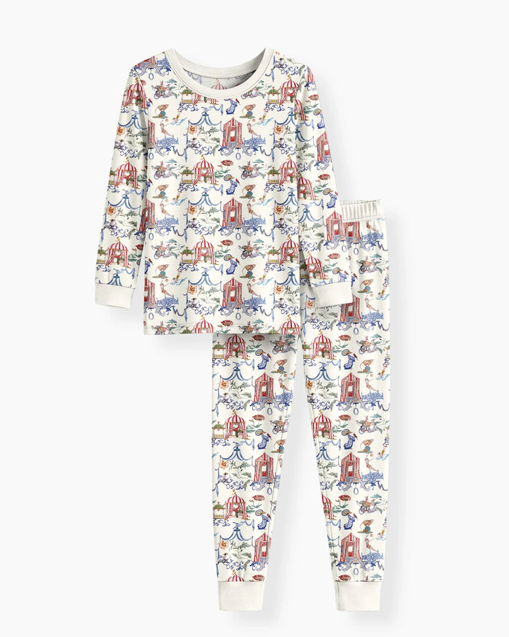 Zweiteiliges Langarm-Pyjama-Set mit Sommerfrüchten
