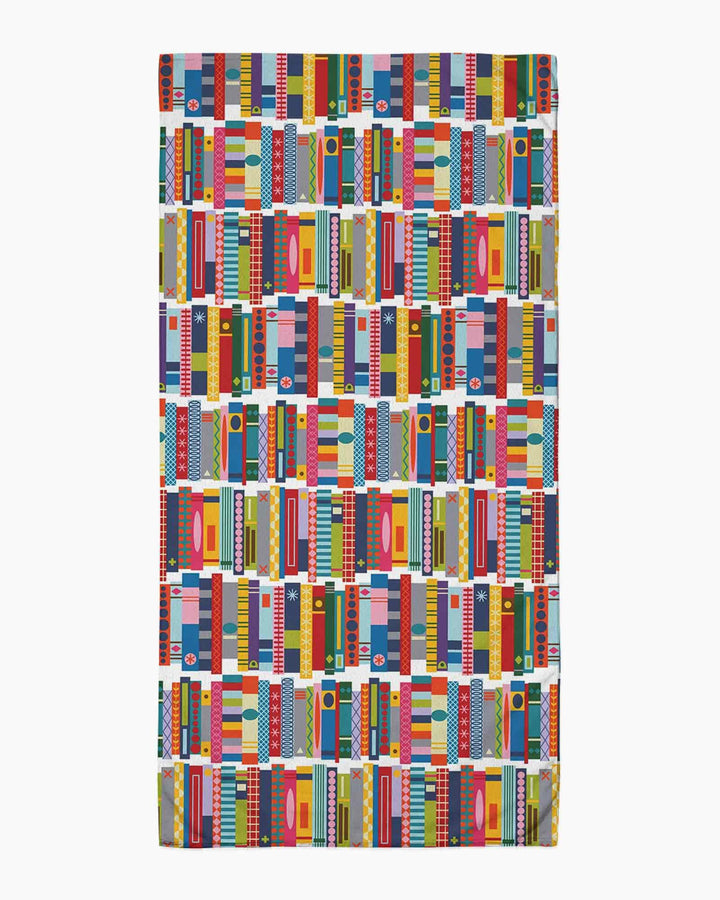 Rainbow Bookshelf Bamboo Beach Towel