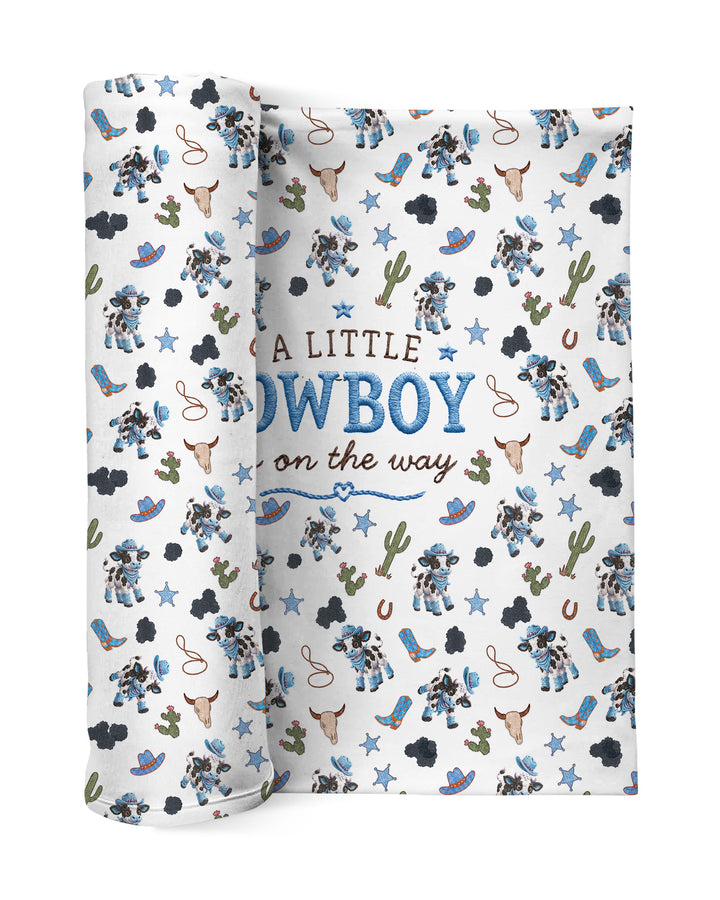 Little Cutie Cow swaddle blanket