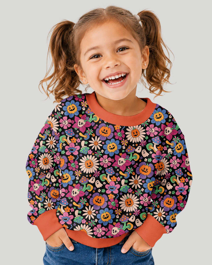 Halloween Flowers Bamboo Crewneck Sweatshirt