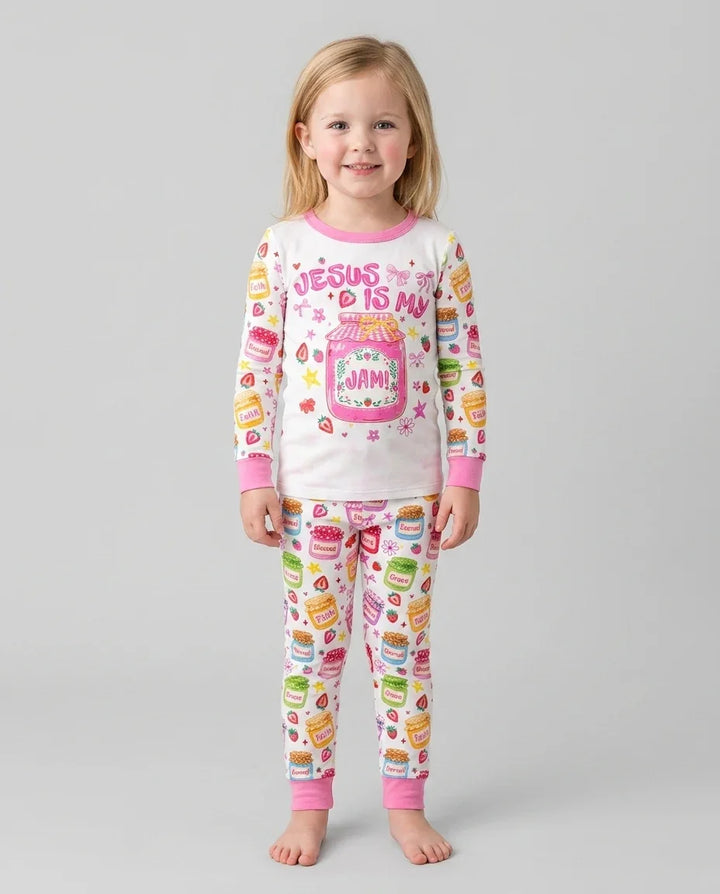 Zweiteiliges Langarm-Pyjama-Set mit Sommerfrüchten