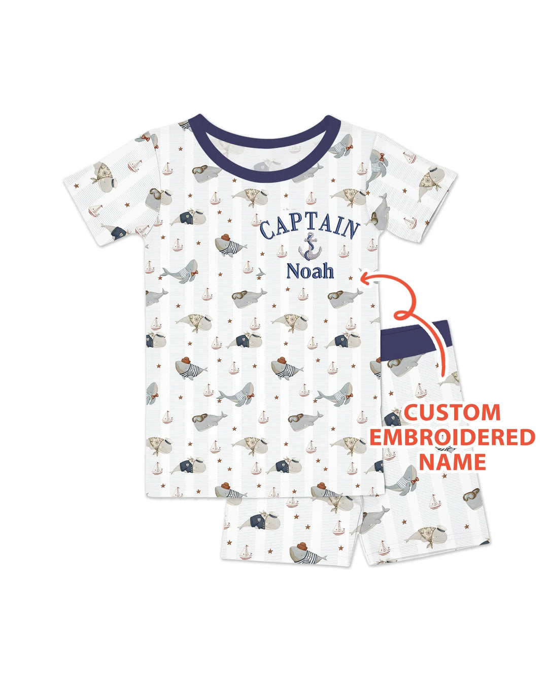 Zweiteiliges Pyjama-Set mit kurzen Ärmeln und Shorts im Sommer-Design