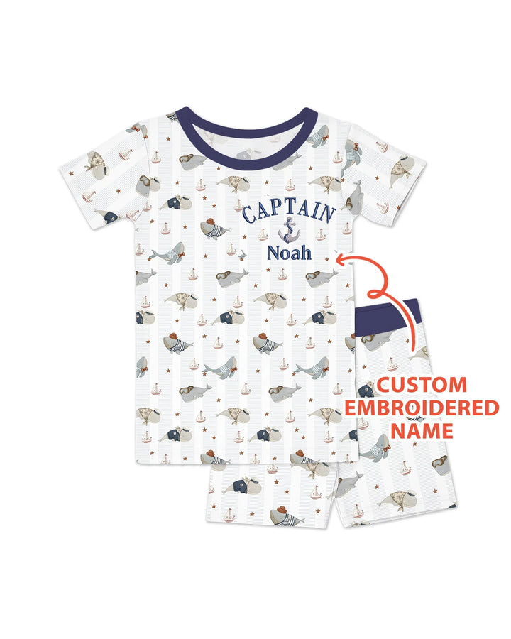 Zweiteiliges Pyjama-Set mit kurzen Ärmeln und Shorts im Sommer-Design