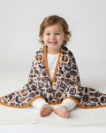 Whimsical Tribal Retro Halloween Black Cats Pumpkins Bamboo Blanket