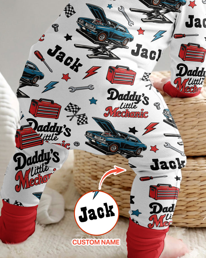 Custom Name Daddy's Little Mechanic Bamboo Convertible Zippy