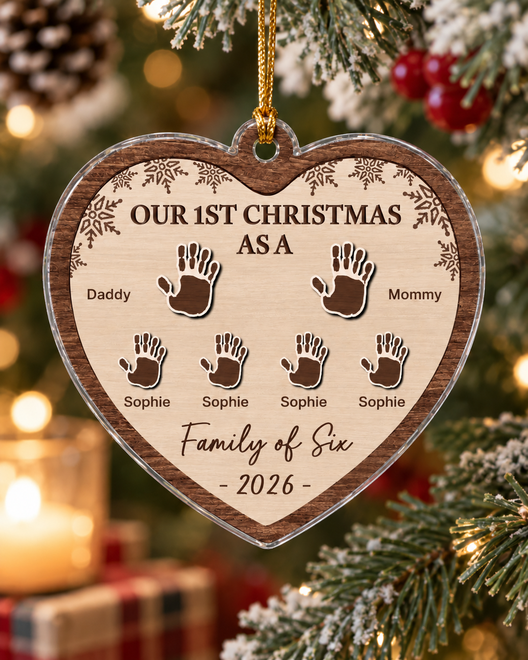 Our 1st Christmas Family Personalized 1-Side Photo Acrylic Ornament