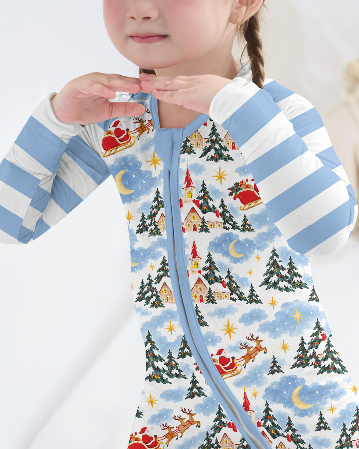 Whimsical Santa's Winter Village Bamboo Convertible Zippy