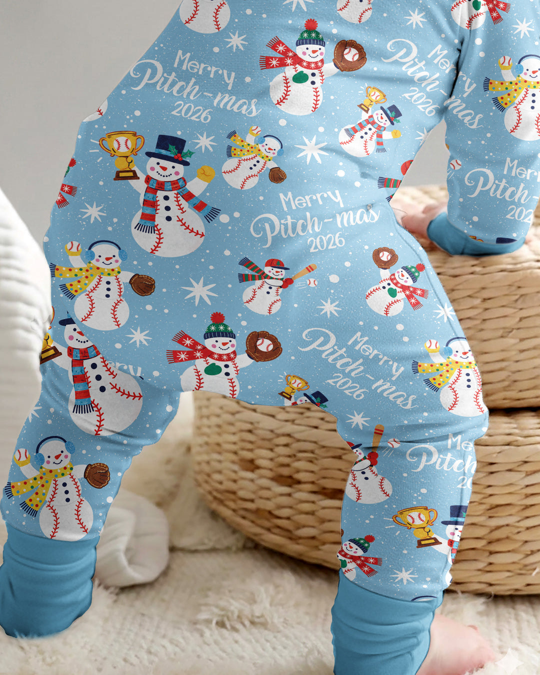 Baseball Christmas Non-custom Version Bamboo Convertible Zippy