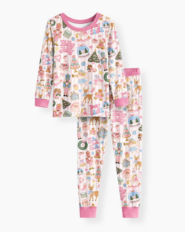 Preppy Christmas Bamboo Two Piece Long Sleeve Pajama Set