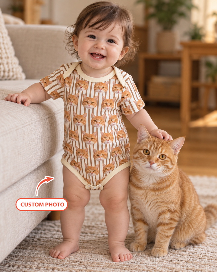 Cute Baby With Pet Bamboo Bodysuit