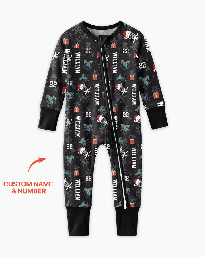 Custom Name Hockey Holiday Bamboo Convertible Zippy