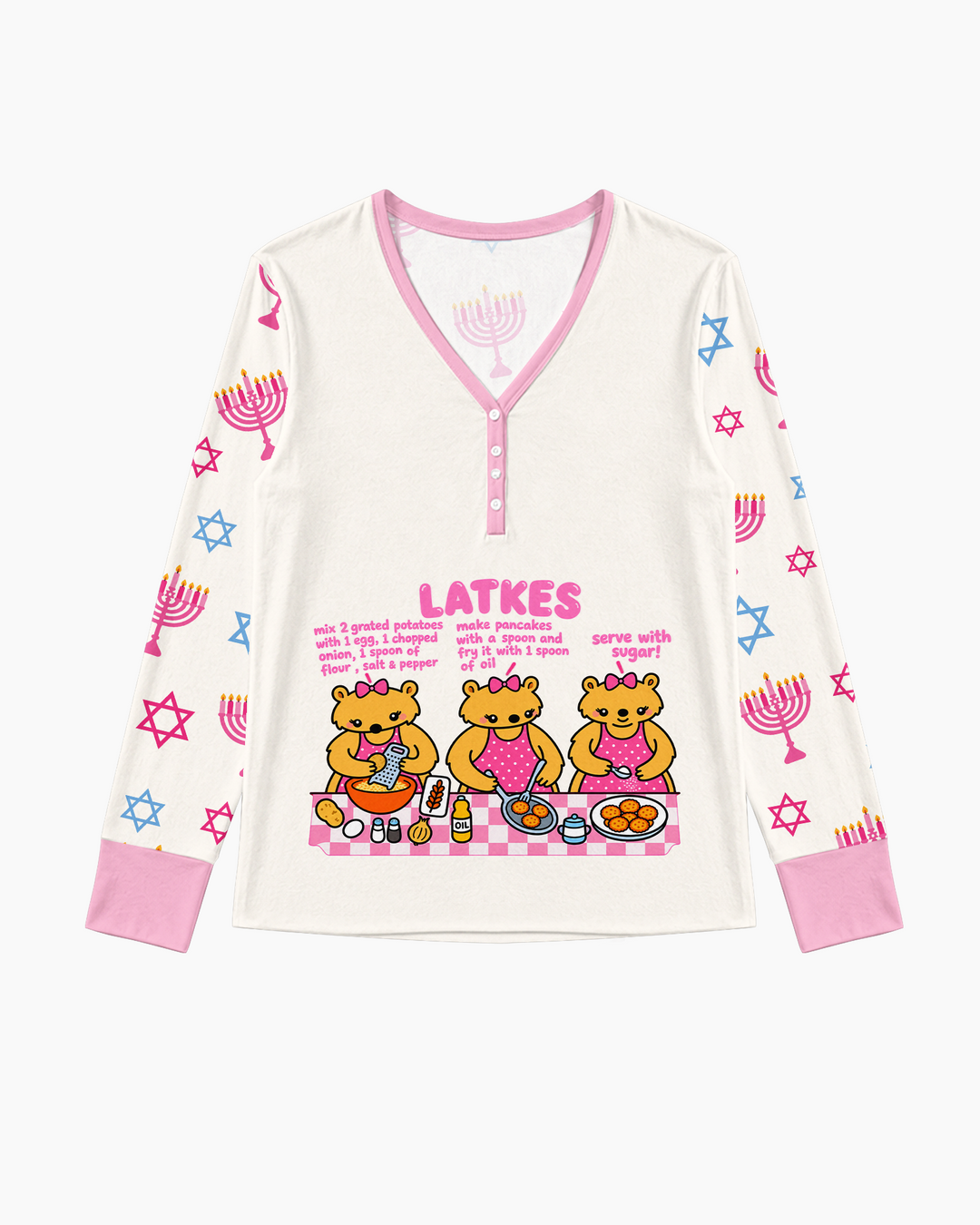 Latkes Recipe Bamboo Women Pajama Set