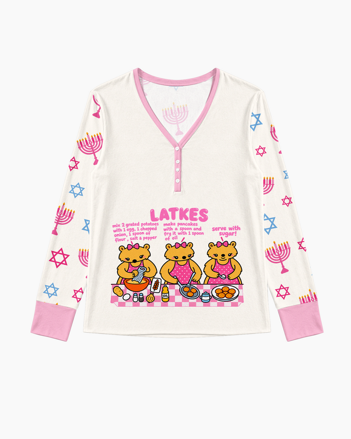 Latkes Recipe Bamboo Women Pajama Set