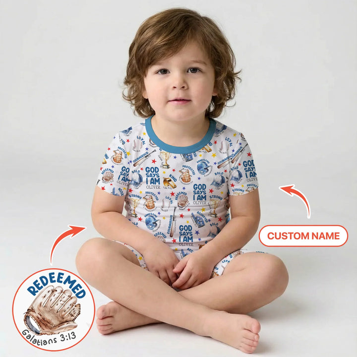 Zweiteiliges Pyjama-Set mit kurzen Ärmeln und Shorts im Sommer-Design