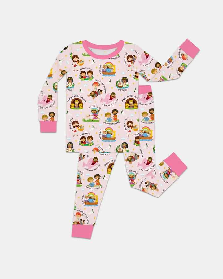 Zweiteiliges Langarm-Pyjama-Set mit Sommerfrüchten