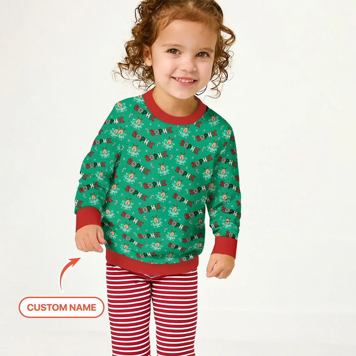 Personalisierbares Bambus-Rundhals-Sweatshirt „My First Christmas“