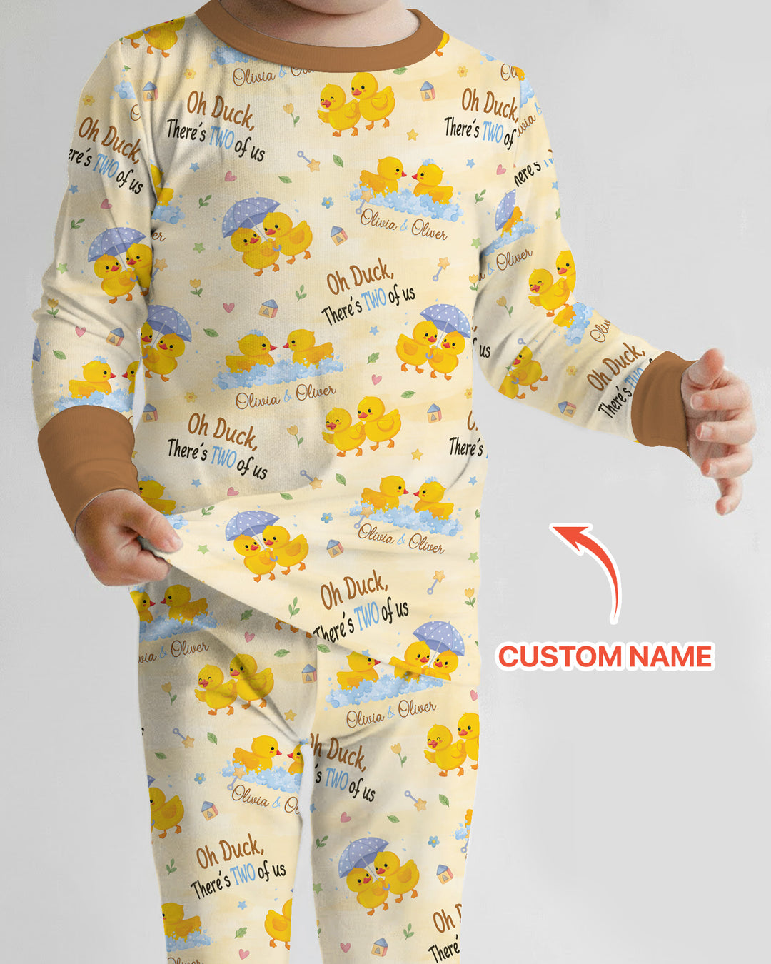 Oh Duck There's Two Of Us Twin Bamboo Two Piece Long Sleeve Pajama Set