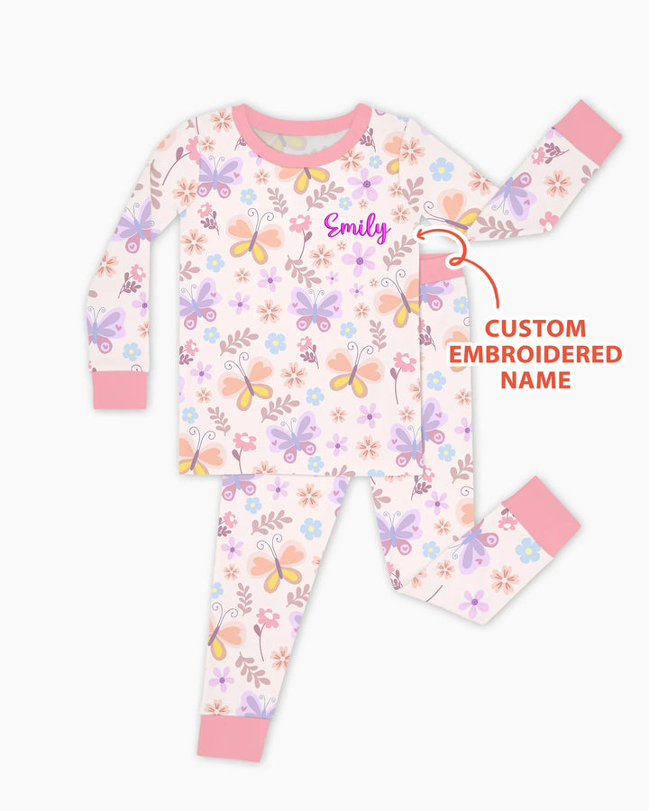Zweiteiliges Langarm-Pyjama-Set mit Sommerfrüchten