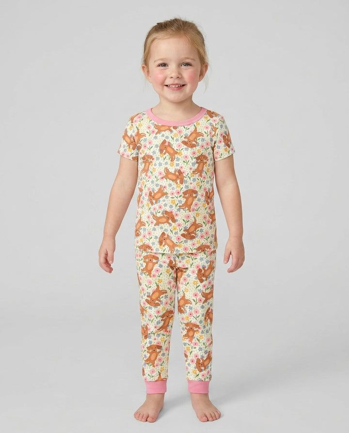 Zweiteiliges, kurzärmliges Pyjama-Set mit Marienkäfern