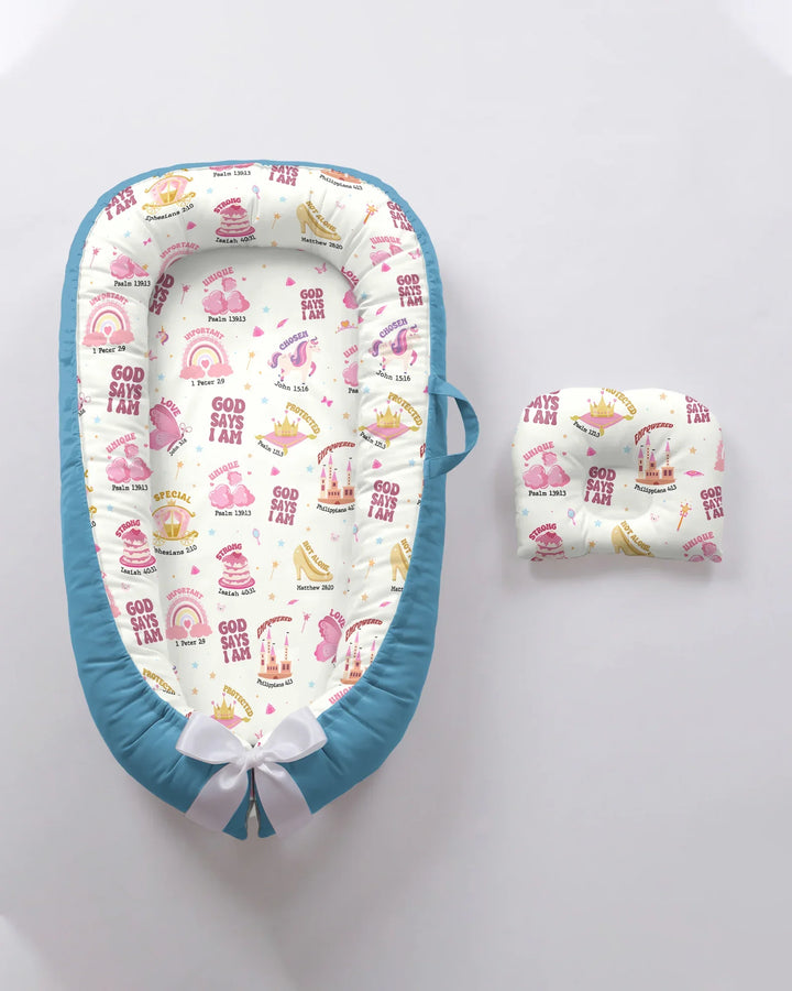 Gott sagt, ich bin ein Mädchen – Babynest aus Bambus
