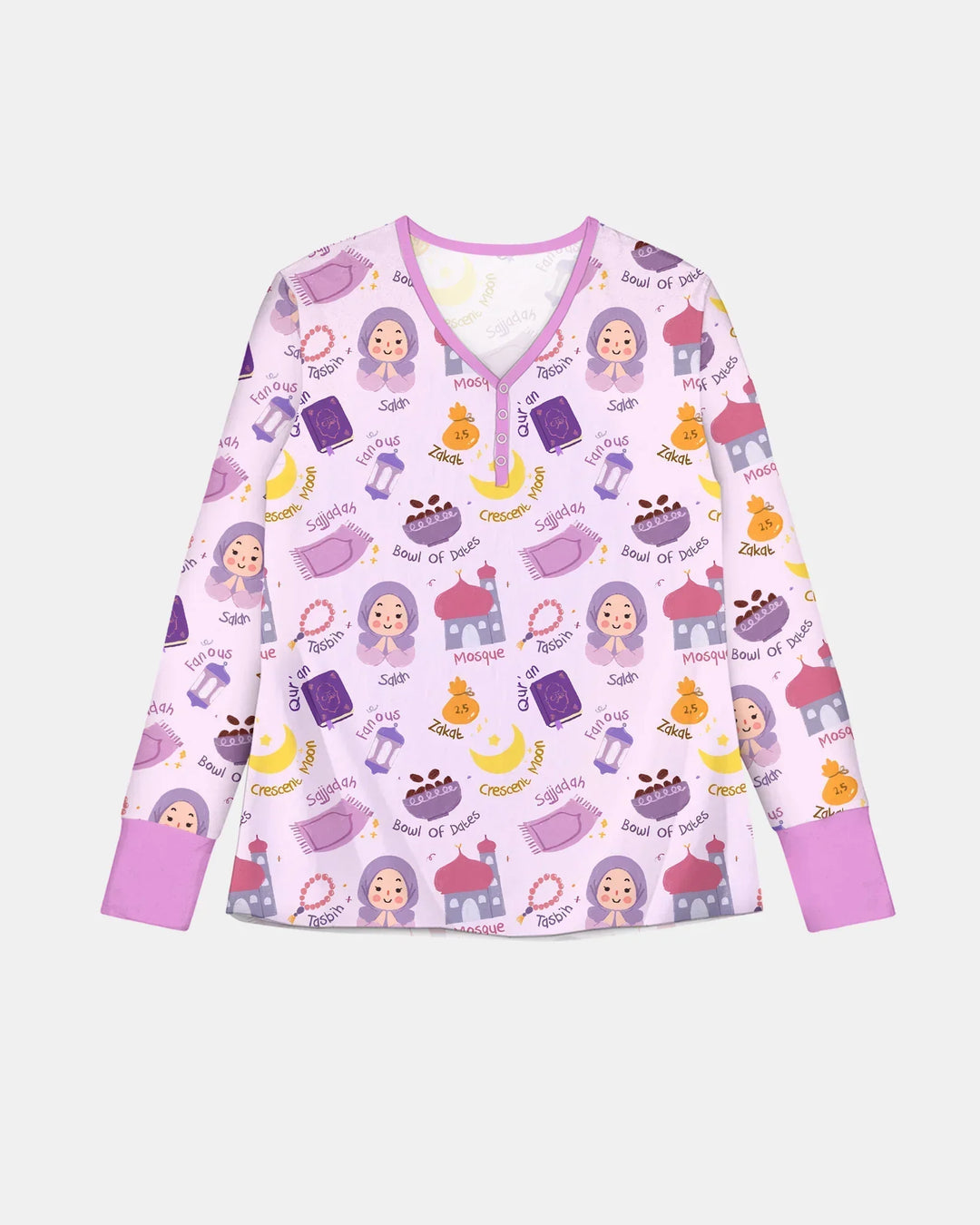 Frohes Ramadhan Schlafanzug-Set für Damen aus Bambus