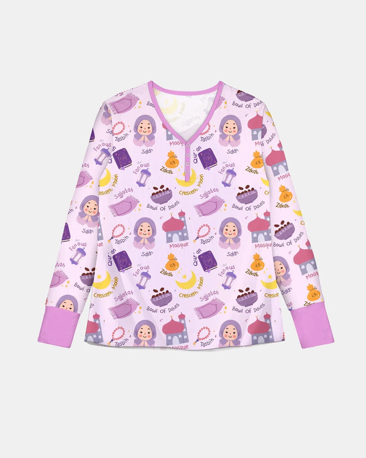 Frohes Ramadhan Schlafanzug-Set für Damen aus Bambus