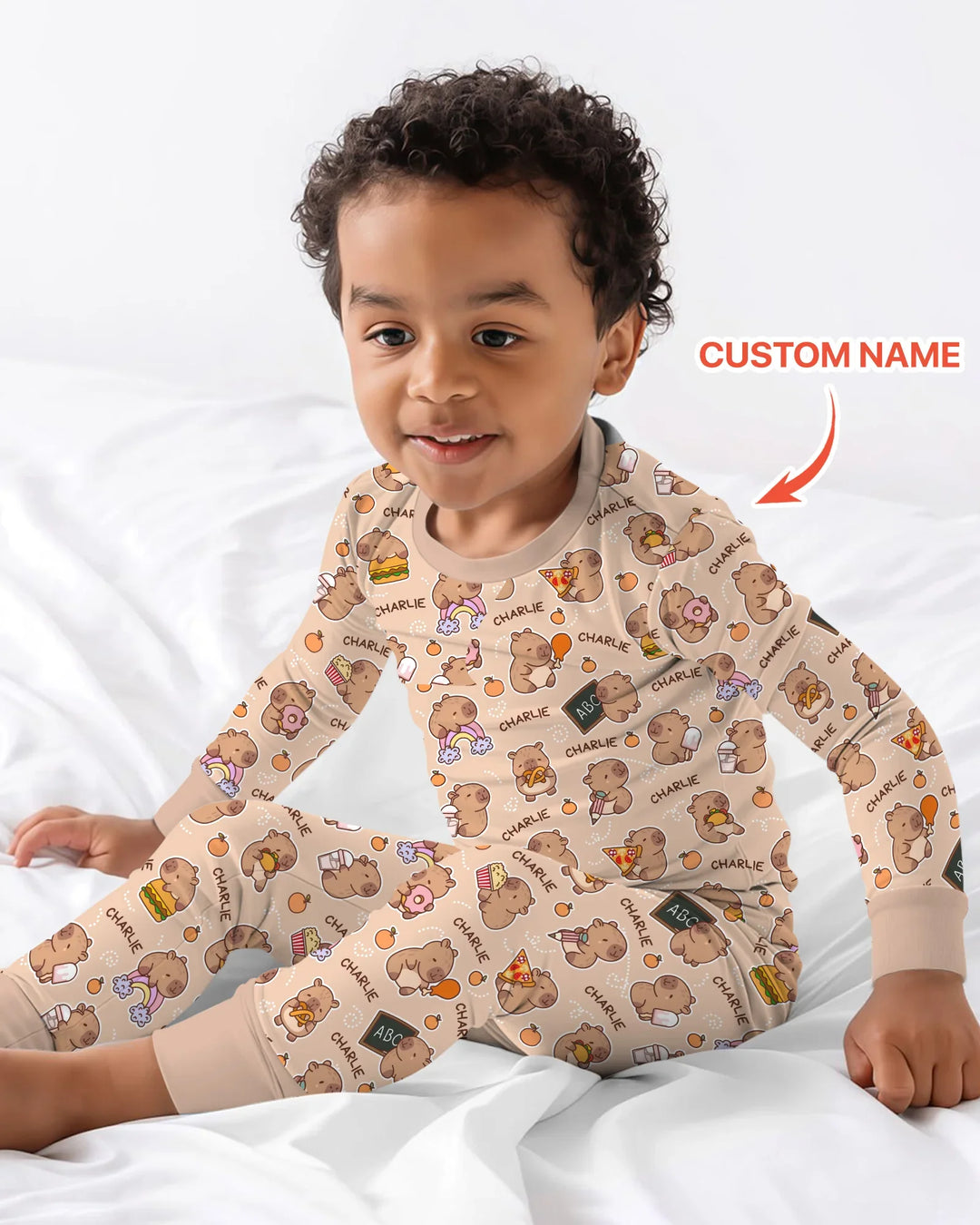 Zweiteiliges Langarm-Pyjama-Set mit Sommerfrüchten