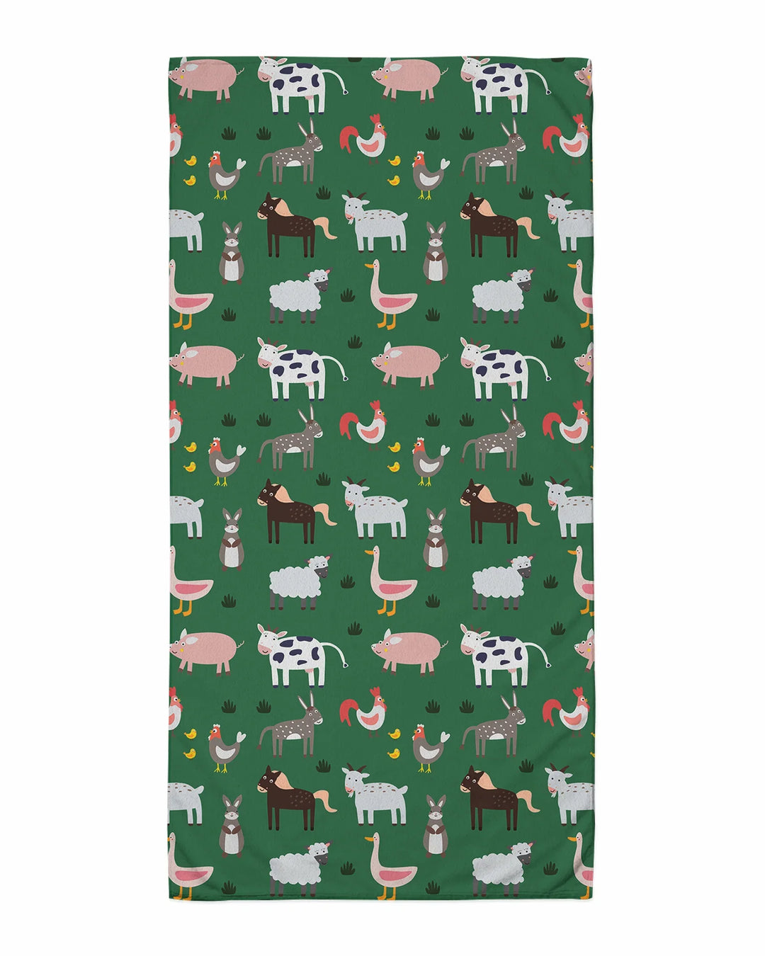 Green Farm Animals Bamboo Swim Poncho