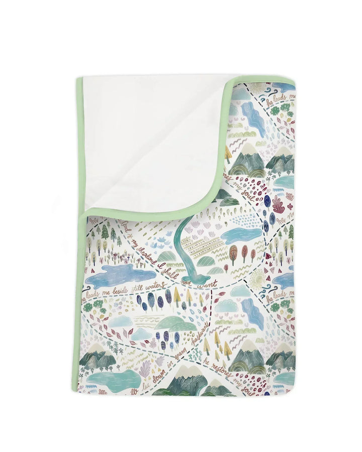 Whimsical Psalms 23 Map Bamboo Blanket