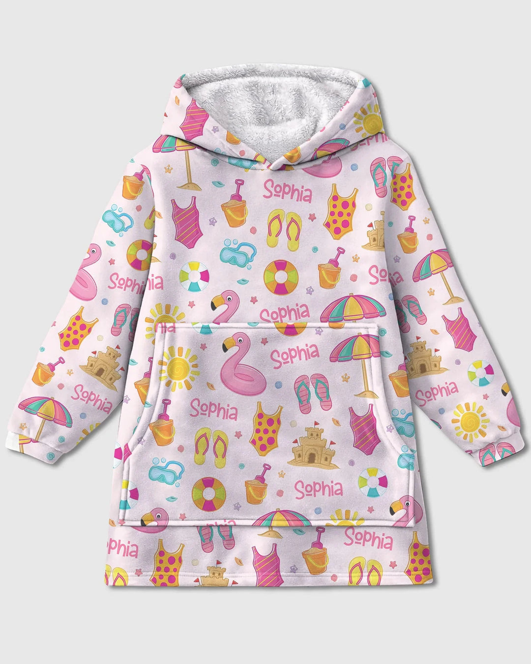 Personalisierte Sommer-Bambus-Decken-Kapuzenjacke „Summer is Fun“