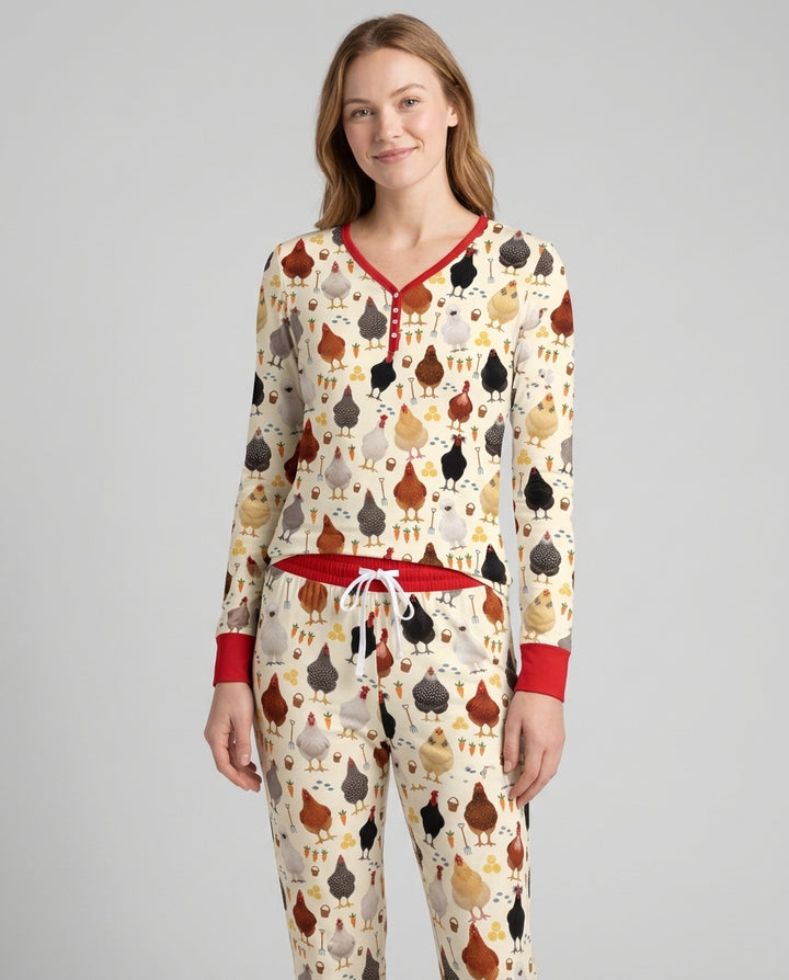 Little Chicken Farmer Bamboo Women Pajama Set